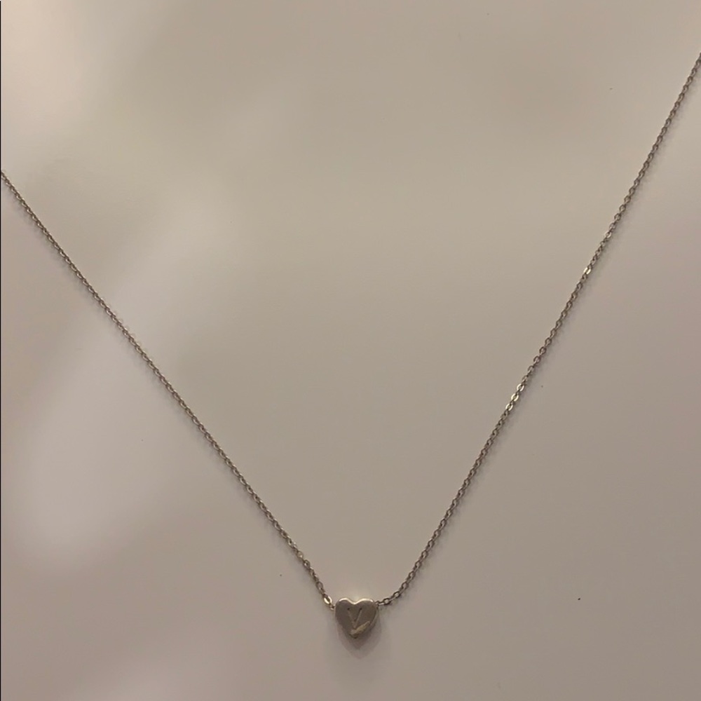 dainty silver v necklace